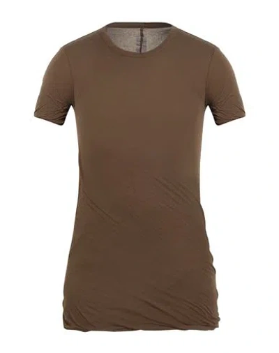 Rick Owens Man T-shirt Khaki Size L Cotton In Brown