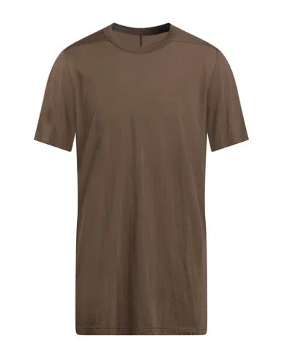 Rick Owens Man T-shirt Khaki Size M Cotton, Cashmere In Brown