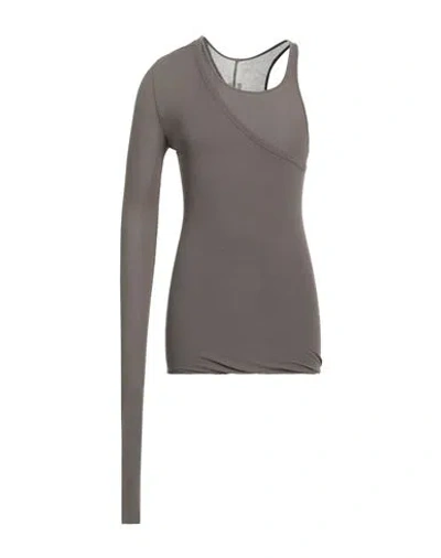Rick Owens Man T-shirt Lead Size L Viscose, Silk In Grey