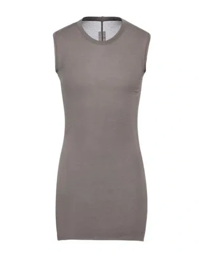 Rick Owens Man T-shirt Lead Size S Viscose, Silk In Grey