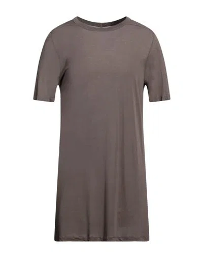 Rick Owens Man T-shirt Lead Size L Viscose, Silk In Grey