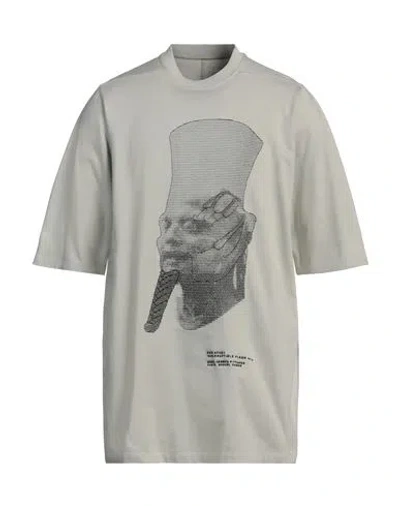 Rick Owens Man T-shirt Light Grey Size S Cotton, Polyester In Grey