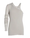 Rick Owens Man T-shirt Light Grey Size S Viscose, Silk In Gray