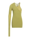 Rick Owens Man T-shirt Lime Green Size M Viscose, Silk