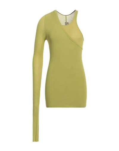Rick Owens Man T-shirt Lime Green Size M Viscose, Silk