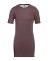 Rick Owens Man T-shirt Chocolate Brown Size Xs Viscose, Silk In Magenta