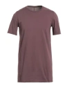 Rick Owens Man T-shirt Mauve Size S Cotton In Brown