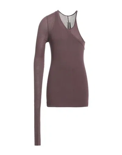 Rick Owens Man T-shirt Mauve Size S Viscose, Silk In Purple
