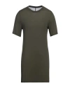 Rick Owens Man T-shirt Military Green Size L Viscose, Silk