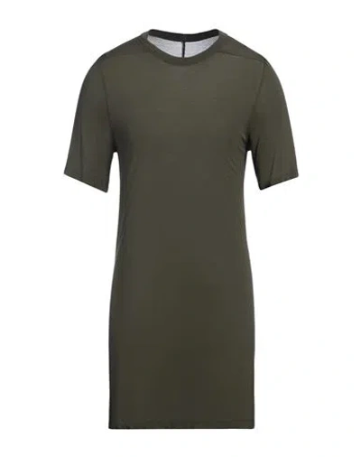 Rick Owens Man T-shirt Military Green Size L Viscose, Silk