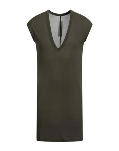 Rick Owens Man T-shirt Military Green Size S Viscose, Silk