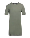 Rick Owens Man T-shirt Chocolate Brown Size Xs Viscose, Silk In Green
