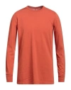 Rick Owens Man T-shirt Rust Size L Cotton In Red