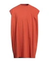 Rick Owens Man T-shirt Rust Size Xl Cotton In Red