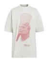 Rick Owens Man T-shirt Sand Size S Cotton, Polyester In Beige