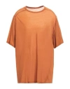 Rick Owens Man T-shirt Tan Size S Cotton In Brown