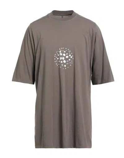 Rick Owens Man T-shirt Taupe Size L Cotton In Gray