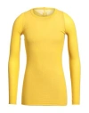Rick Owens Man T-shirt Yellow Size L Viscose, Silk