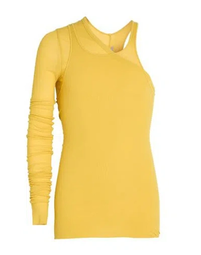 Rick Owens Man T-shirt Yellow Size S Viscose, Silk In Gray