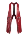 Rick Owens Red Bauhaus Denim Vest In Red
