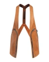 Rick Owens Man Tailored Vest Tan Size 38 Cow Leather, Calfskin In Brown