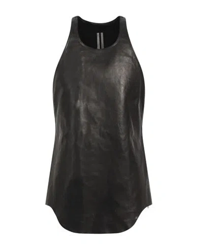 RICK OWENS RICK OWENS MAN TANK TOP BLACK SIZE 38 LAMBSKIN