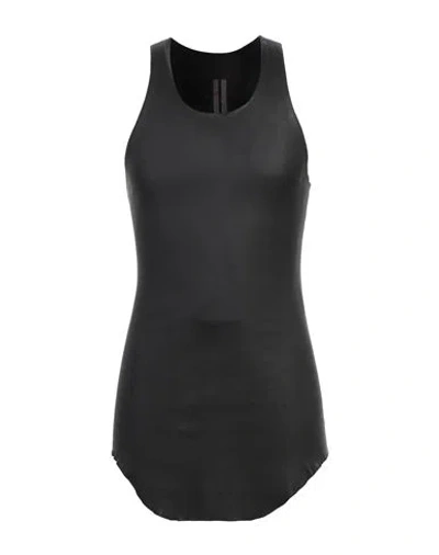 Rick Owens Man Tank Top Black Size 38 Lambskin, Cotton, Lycra