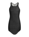 Rick Owens Black Tank Top With Curved Hem In Cotton Man In Black