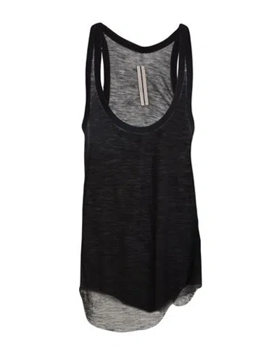 Rick Owens Man Tank Top Black Size Xs Wool, Polyester