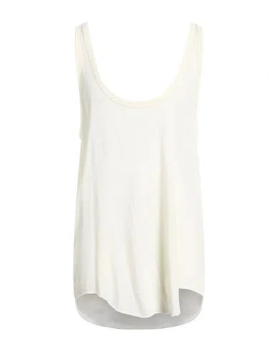 Rick Owens Man Tank Top Cream Size M Virgin Wool, Silk In Multi