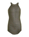 Rick Owens Man Tank Top Dark Green Size S Viscose, Silk In Gray