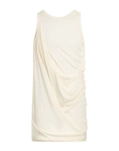 Rick Owens Man Tank Top Ivory Size M Cotton In Neutral