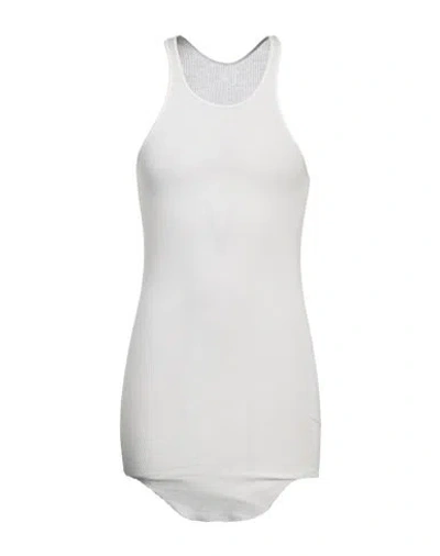 Rick Owens Man Tank Top Ivory Size S Viscose, Silk In White