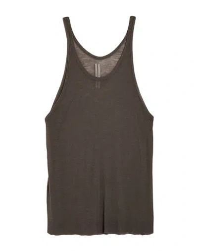 Rick Owens Man Tank Top Lead Size Onesize Virgin Wool In Grey