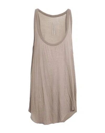 Rick Owens Man Tank Top Taupe Size L Cotton In Brown
