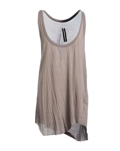 Rick Owens Man Tank Top Taupe Size S Cotton In Gray