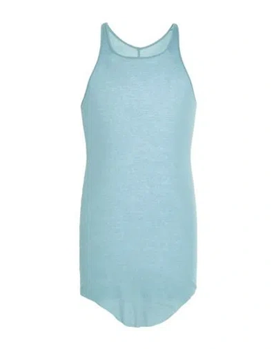 Rick Owens Man Tank Top Turquoise Size L Cotton In Blue