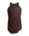 Rick Owens Man Tank Top Chocolate Brown Size L Viscose, Silk In White