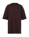 Rick Owens Man T-shirt Dark Brown Size Xxl Cotton