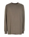 Rick Owens Level Crew Neck Long Sleeve T-shirt In Brown