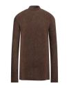 Rick Owens Man Turtleneck Brown Size M Alpaca Wool, Polyamide, Wool, Elastane
