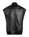Rick Owens Man Vest Black Size 40 Cotton, Elastomultiester, Rubber, Cashmere, Wool In Black