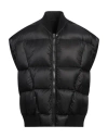 Rick Owens Man Vest Black Size 42 Polyamide, Virgin Wool In Black