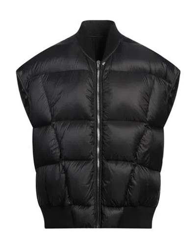 Rick Owens Man Vest Black Size 42 Polyamide, Virgin Wool