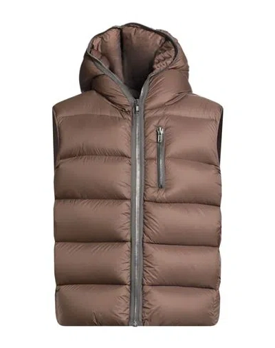 Rick Owens Man Vest Brown Size 38 Polyamide