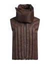 Rick Owens Man Vest Chocolate Brown Size 40 Recycled Polyamide, Virgin Wool In Brown