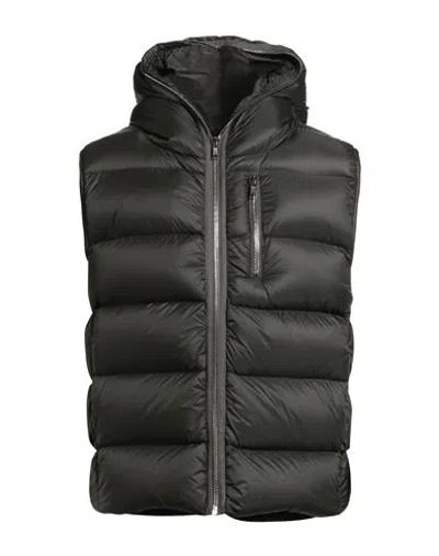 Rick Owens Man Vest Dark Green Size 40 Polyamide In Black
