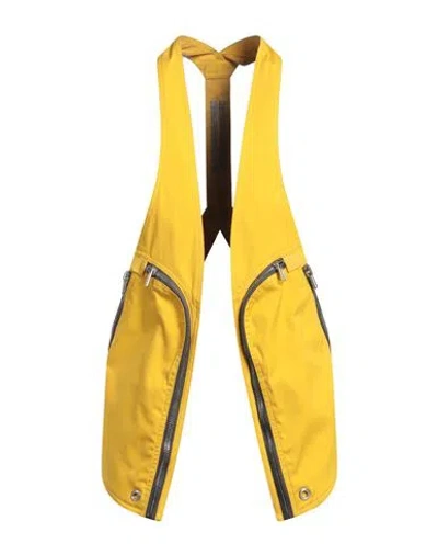 Rick Owens Man Vest Yellow Size 38 Cotton, Elastane, Cow Leather