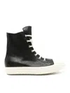 Rick Owens Men Leather High-top Sneakers In Black