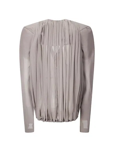 Rick Owens Draped Blouse In Neutral